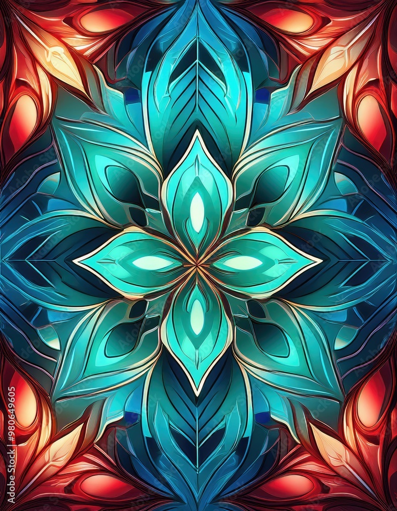 Abstract teal and red design Abstract teal and red design
