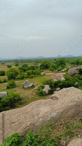 landscape with grass and hills photo