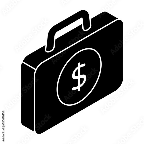 An icon design of financial bag, money briefcase vector