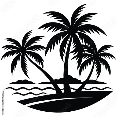 palm tree silhouette design vector