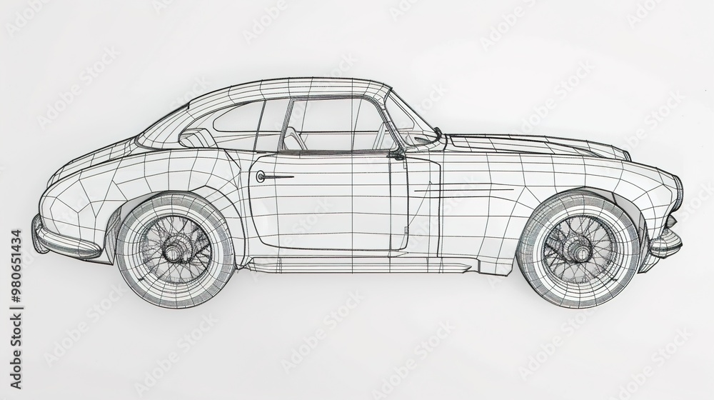 Fototapeta premium Car Concept Architect Blueprint