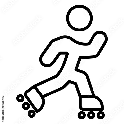 Rollerblading icon style