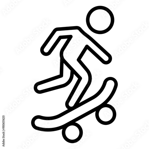 Skateboarding icon style