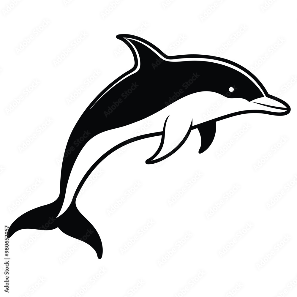 Fototapeta premium dolphin silhouette design vector