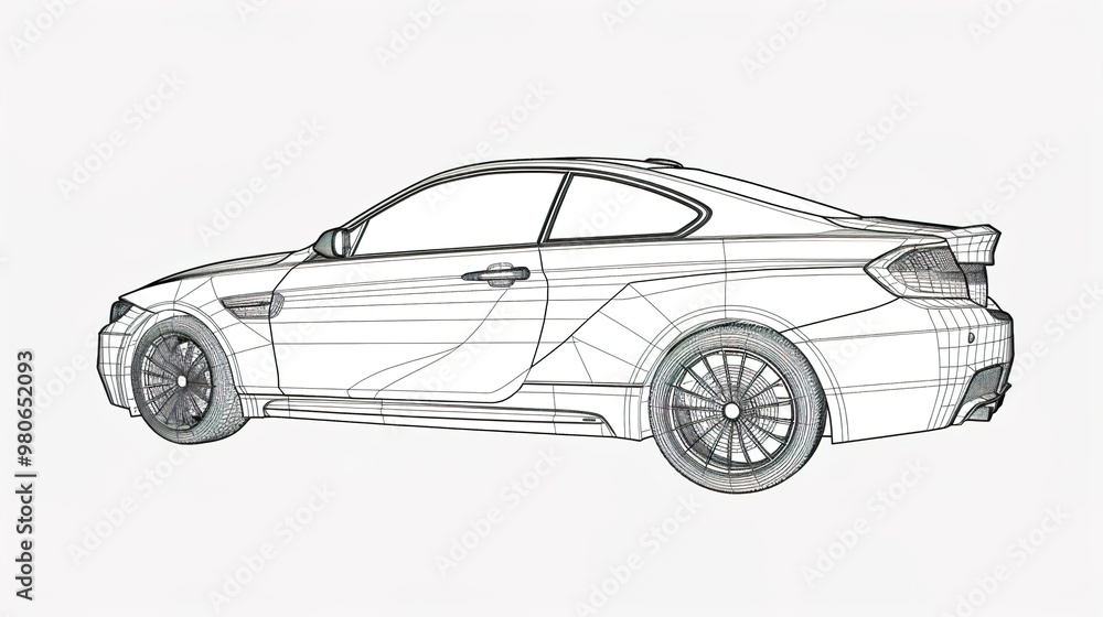 Fototapeta premium Car Concept Architect Blueprint