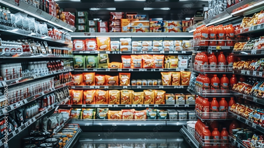 Shelf of a supermarket, store supermarket. Generative AI. Shelf of a supermarket, store supermarket. Generative AI.