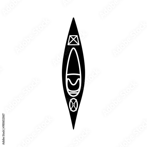 Kayak icon vector. Kayak illustration sign. Rowing symbol or logo.