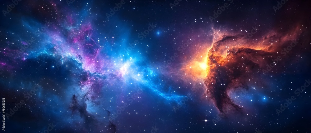 A stunning cosmic scene showcasing vibrant nebulae and stars in the vast expanse of space, capturing the beauty of the universe. A stunning cosmic scene showcasing vibrant nebulae and stars in the vast expanse of space, capturing the beauty of the universe.