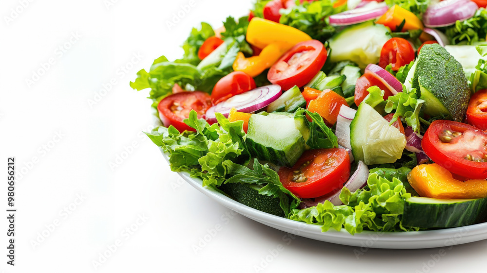 Fresh and vibrant vegetable salad with colorful ingredients arranged in a bowl, perfect for healthy eating and meal prep. Fresh and vibrant vegetable salad with colorful ingredients arranged in a bowl, perfect for healthy eating and meal prep.