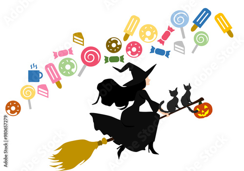 魔女のイラスト(ハロウィーン)	
