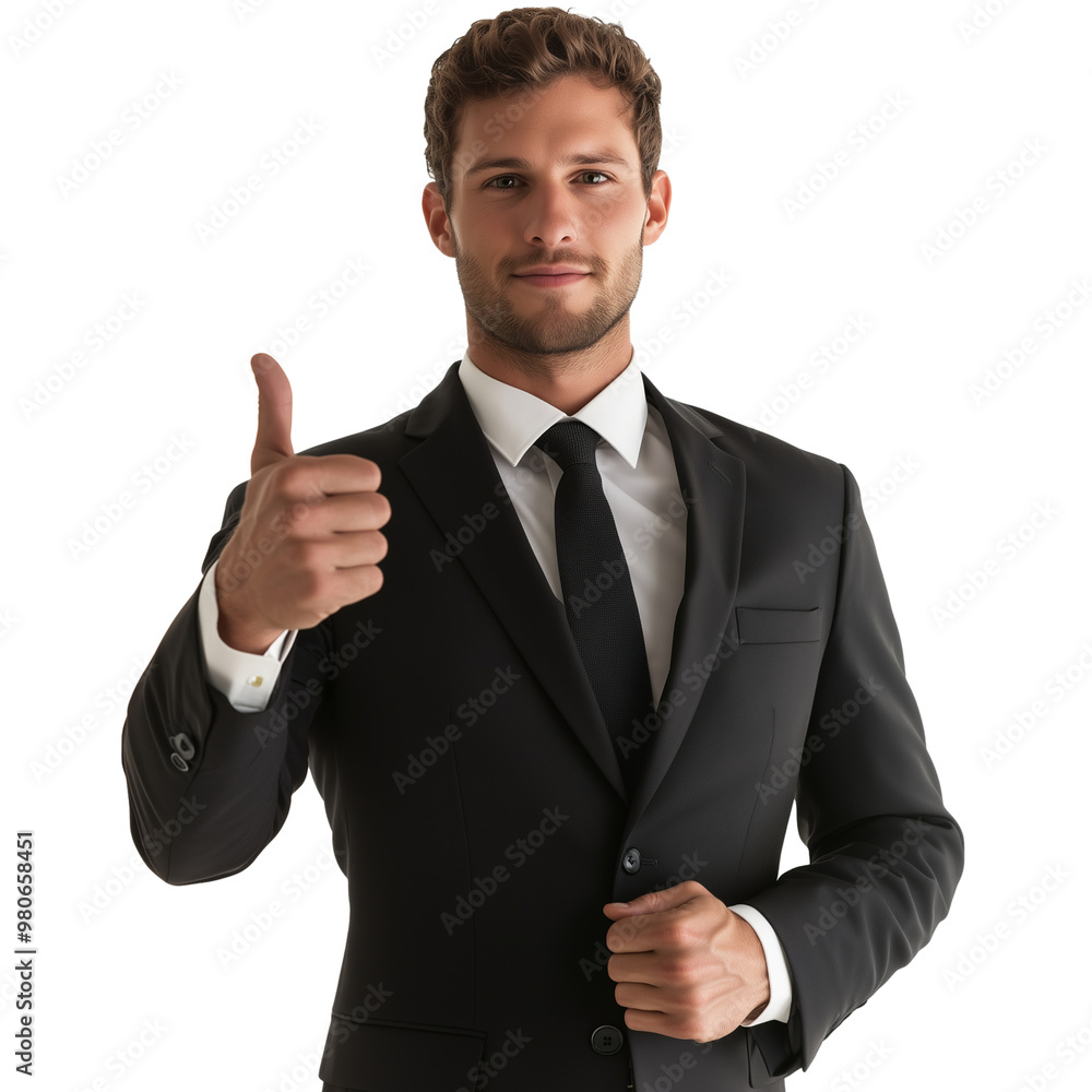 man in business suit giving thumbs up isolated on transparent background man in business suit giving thumbs up isolated on transparent background