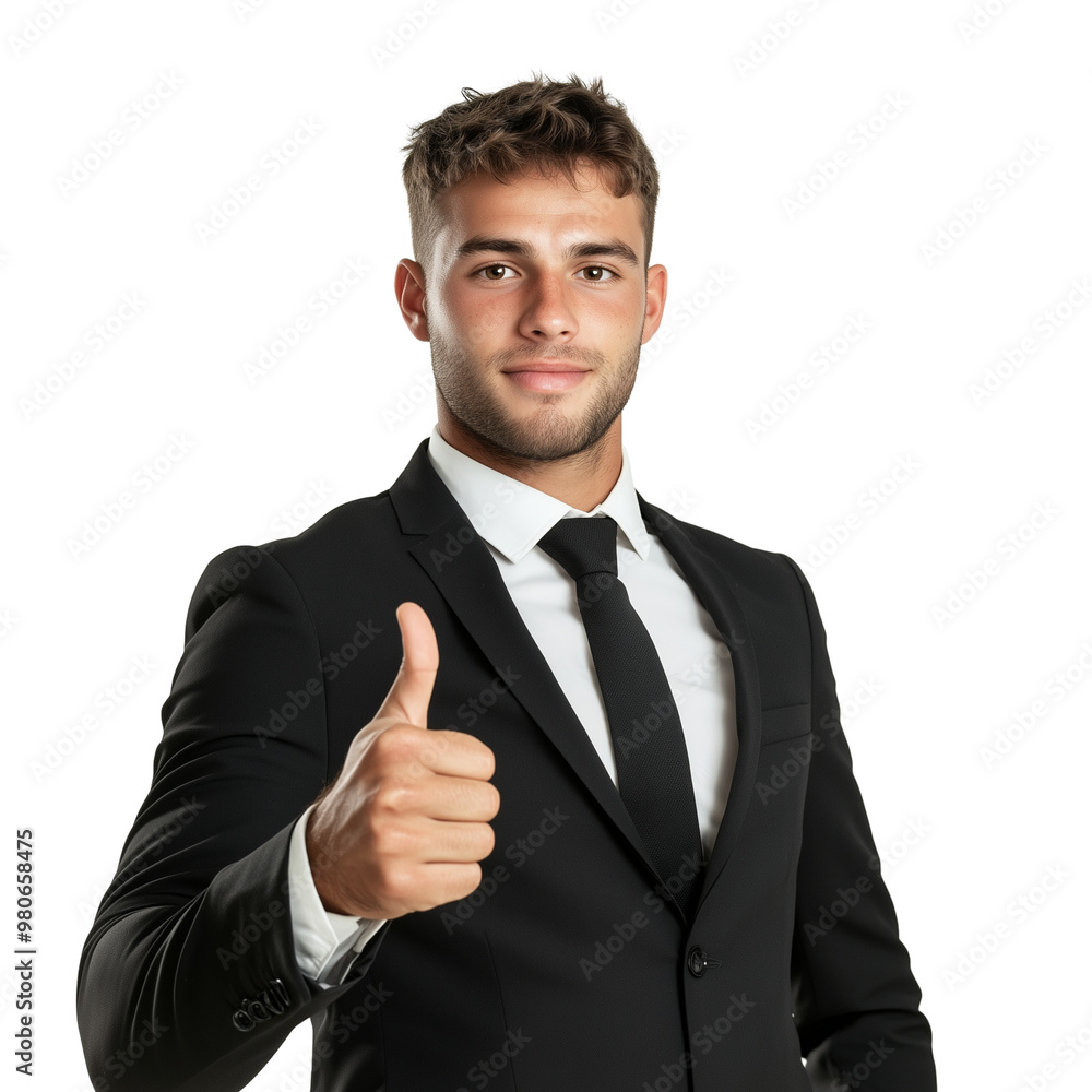 man in business suit giving thumbs up isolated on transparent background man in business suit giving thumbs up isolated on transparent background