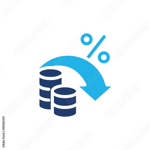 tax reduction colored icon vector design good for web or mobile app