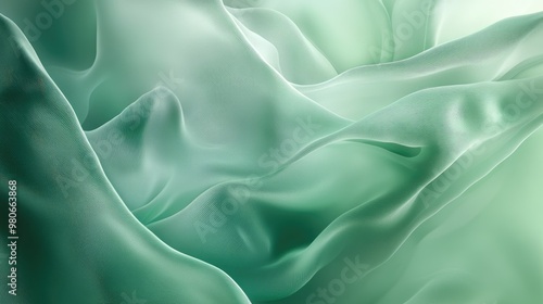 A serene abstract green background with light gradients and flowing textures, evoking peace and growth in a modern design.