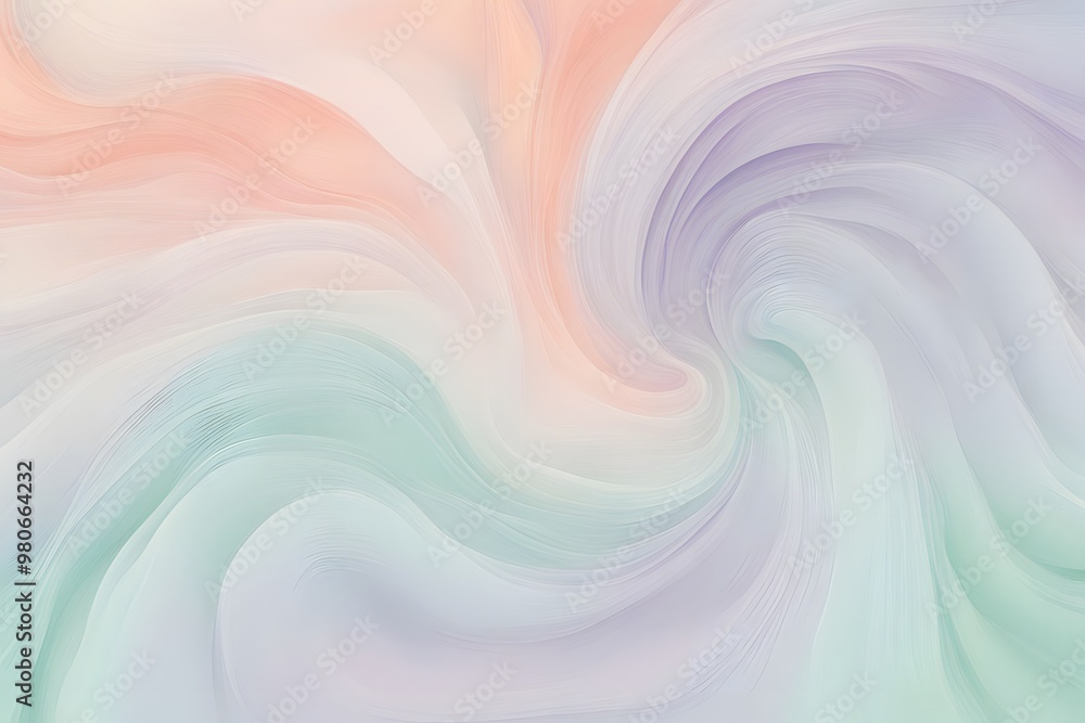 Fototapeta premium Soft pastel gradient featuring lavender peach and mint green swirling together, AI Generated