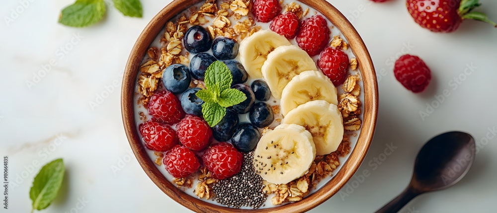 Healthy breakfast is very important because it keeps you energized all the day. This image can be used in advertisements or on social media to promote healthy and balanced diet in your daily life. Healthy breakfast is very important because it keeps you energized all the day. This image can be used in advertisements or on social media to promote healthy and balanced diet in your daily life.
