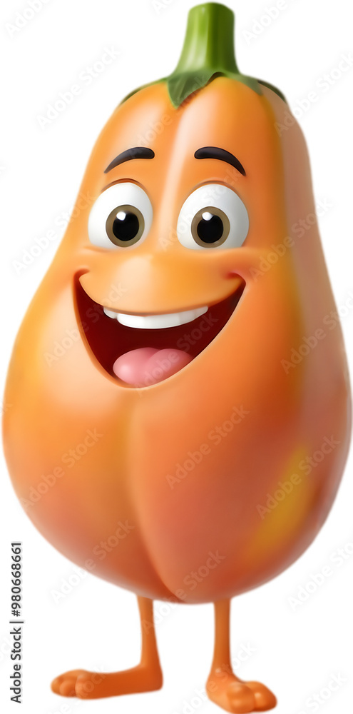 Cute Smiling Papaya Art for Educational Materials. Cute Smiling Papaya Art for Educational Materials.
