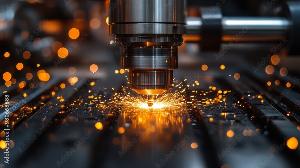 Close-Up of Metalworking on a Lathe Grinder Close-Up of Metalworking on a Lathe Grinder