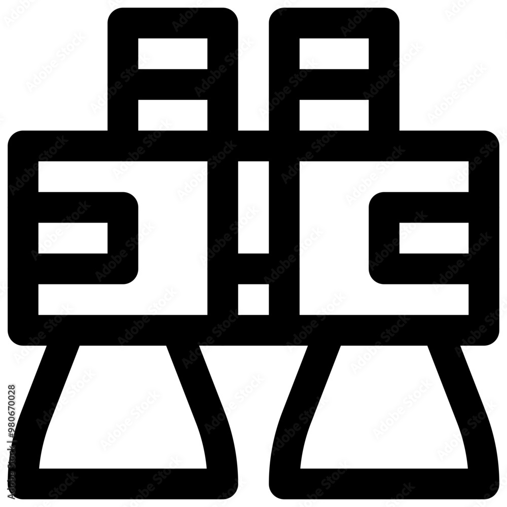 Fototapeta premium Binoculars. Editable stroke vector icon.