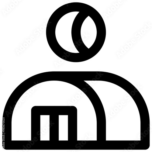 Camp. Editable stroke vector icon.