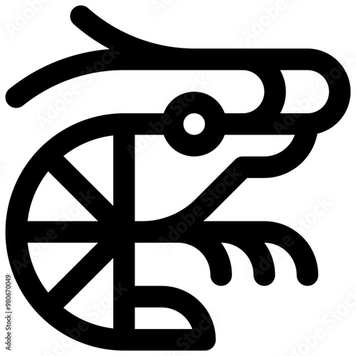 Krill. Editable stroke vector icon.