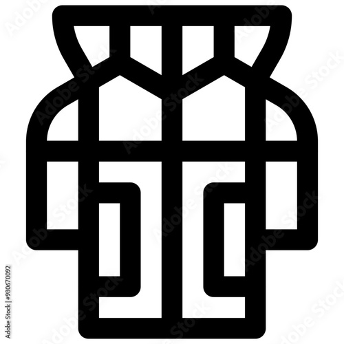 Parka. Editable stroke vector icon.