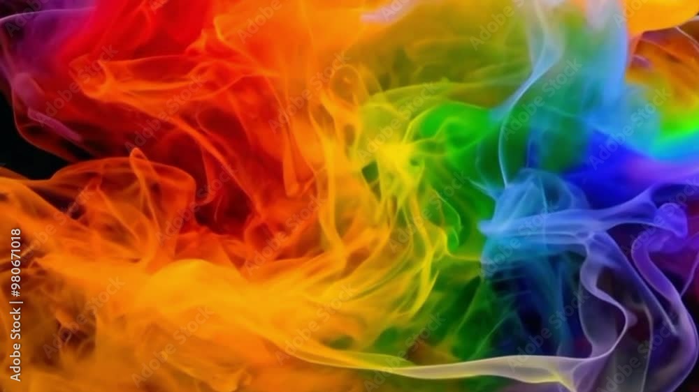 creative colorful visual effect abstract rainbow gas smoke waves, holi festival celebration creative colorful visual effect abstract rainbow gas smoke waves, holi festival celebration