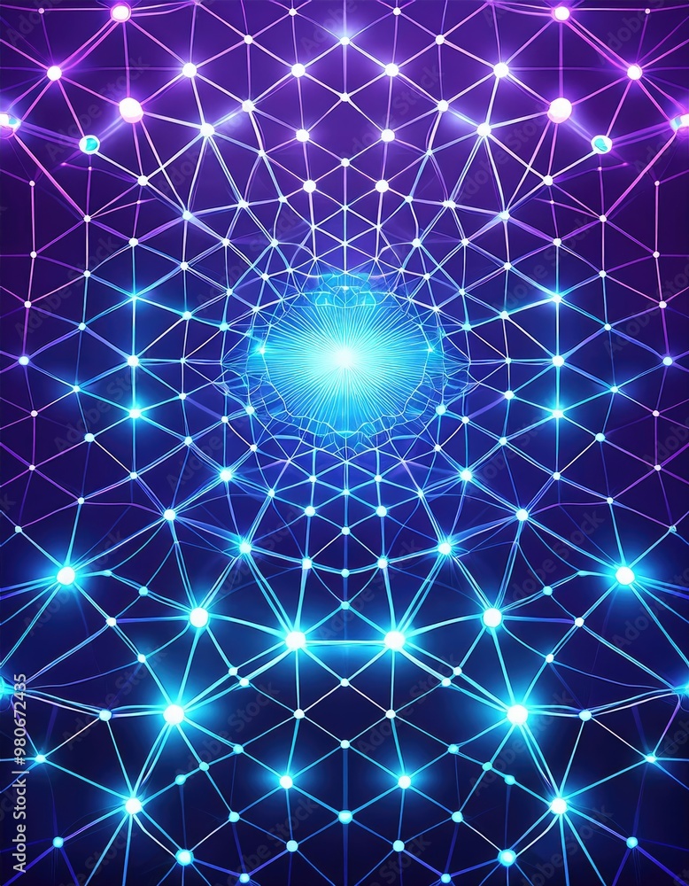 Fototapeta premium Abstract blue and purple grid
