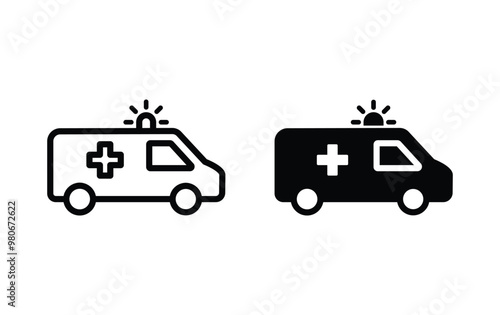 Ambulance icon, Ambulance sign vector photo