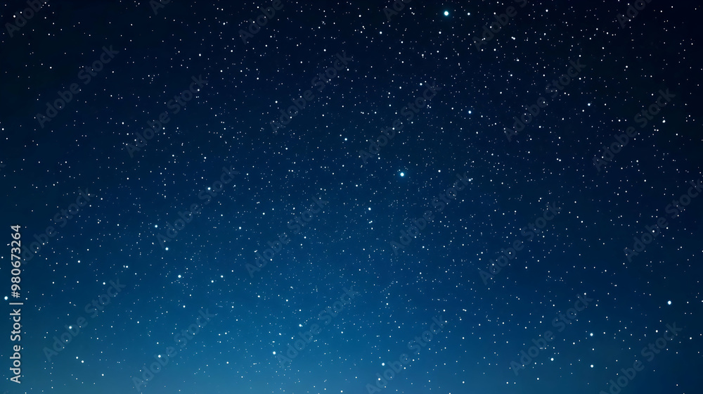 Obraz premium Night Sky Illustration with a Scattering of White Stars on a Deep Blue Background