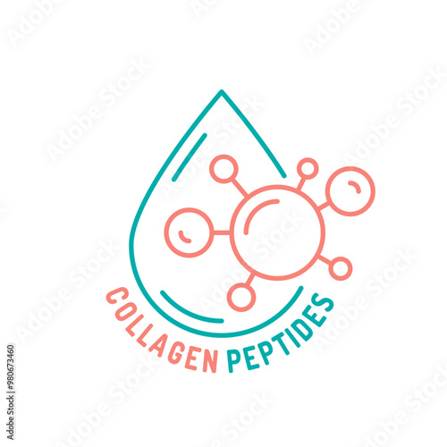 Collagen line icon. Connective tissue protein pictogram.