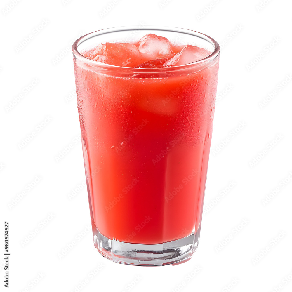 Refreshing iced watermelon juice in a clear glass isolated on transparent background Refreshing iced watermelon juice in a clear glass isolated on transparent background