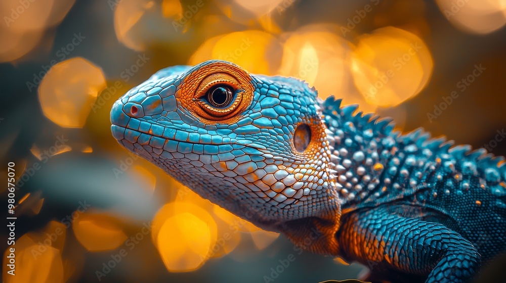 Macro Shot of a Lizard's Colorful Textured Skin Macro Shot of a Lizard's Colorful Textured Skin