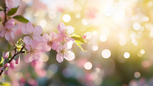 Fantastic cherry blossom in the sun light blossom in spring