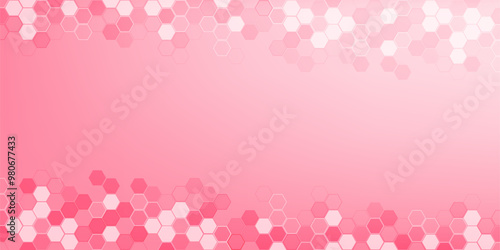 Structure molecule DNA, atom, neurons. Scientific banner collagen pink structure. Medical, technology, chemistry and scientific concept. Vector illustration