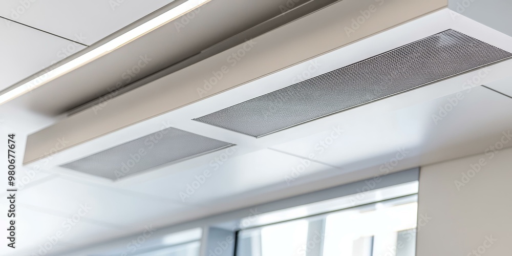 Obraz premium White ceiling with two air vents.