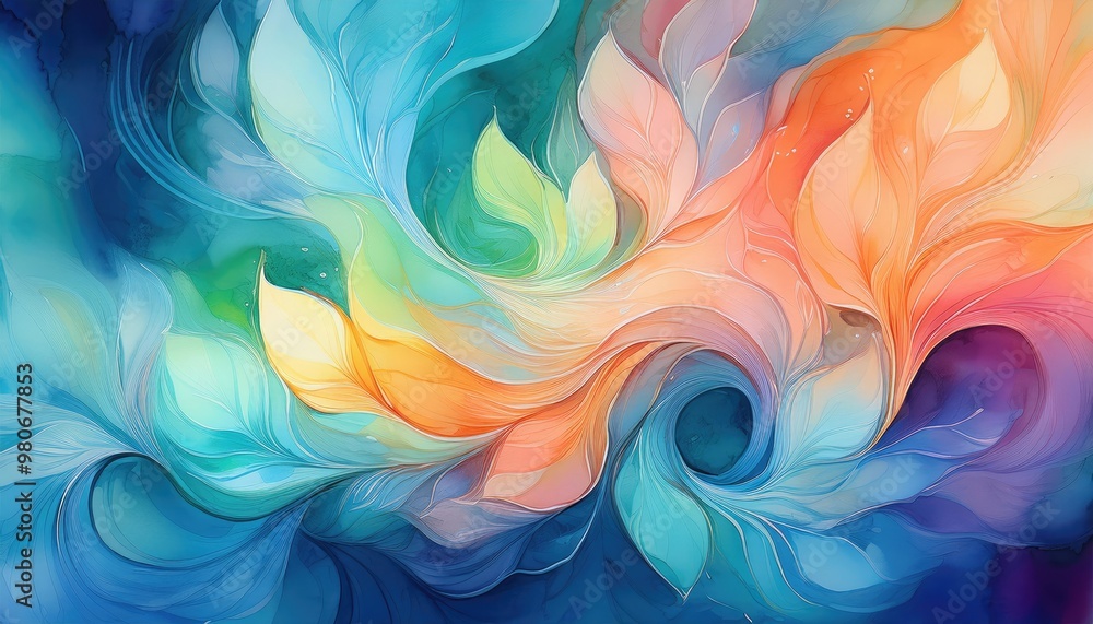 Abstract art with flowing colors Abstract art with flowing colors