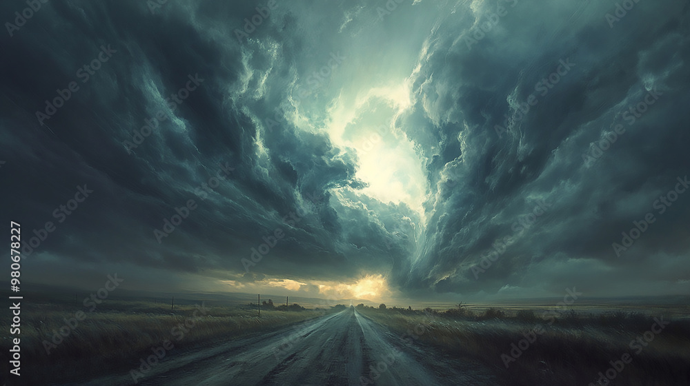 Dramatic Storm Clouds Over Rural Path Celestial Cosmic Highways
Dramatic Storm Clouds Over Rural Path Celestial Cosmic Highways