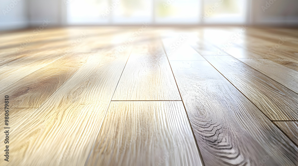 A Close-Up View of a Light Wood Floor with Natural Grain Pattern in a Room with a Bright Window in the Background A Close-Up View of a Light Wood Floor with Natural Grain Pattern in a Room with a Bright Window in the Background