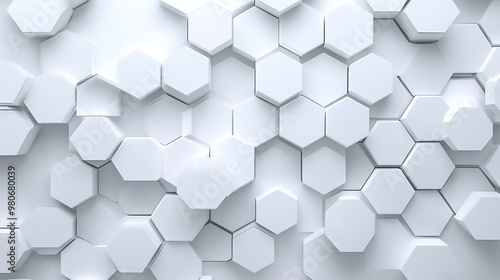 Abstract white honeycomb pattern background. 