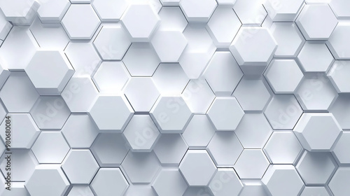Abstract white honeycomb pattern background.