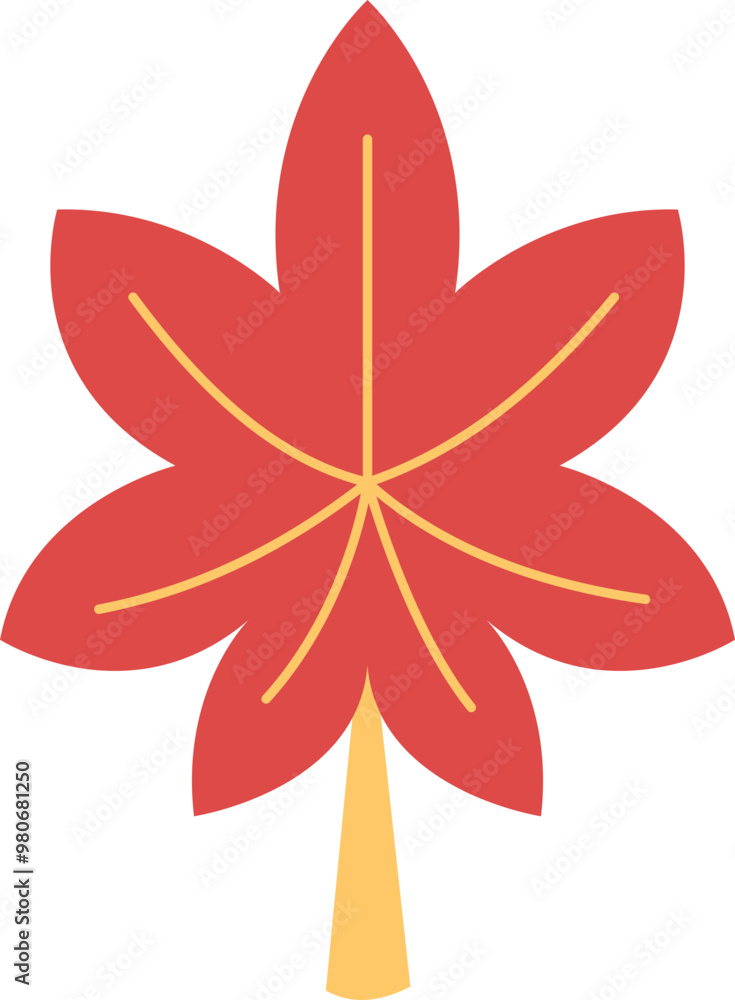 Hand-drawn flat autumn leaf illustration Hand-drawn flat autumn leaf illustration
