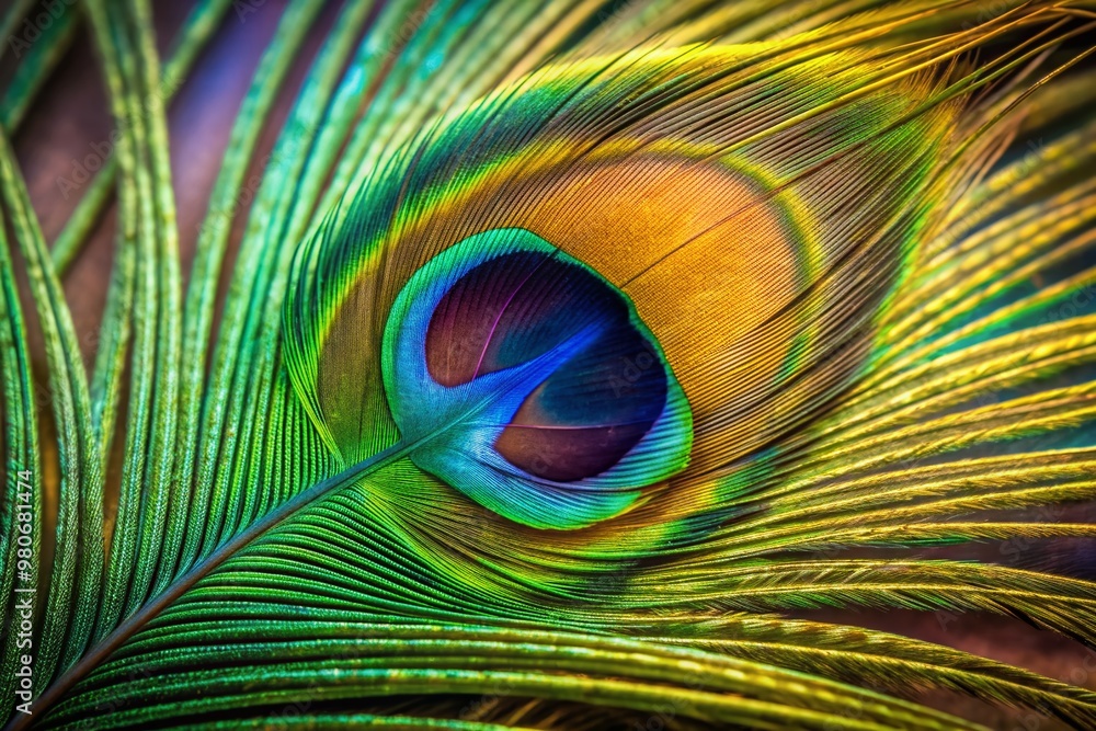 Obraz premium Peacock feather close up