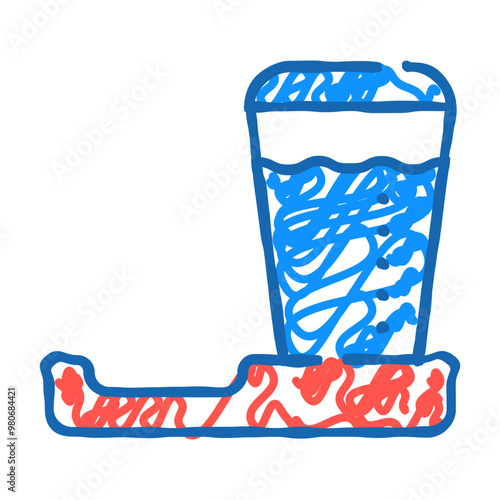 automatic drinker for dog doodle icon sketch vector. automatic drinker for dog sign. isolated symbol illustration