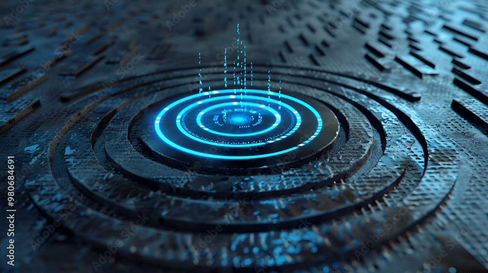 High-tech blue digital circuit background representing modern electronic systems, AI, and network technologies in futuristic computing environments High-tech blue digital circuit background representing modern electronic systems, AI, and network technologies in futuristic computing environments
