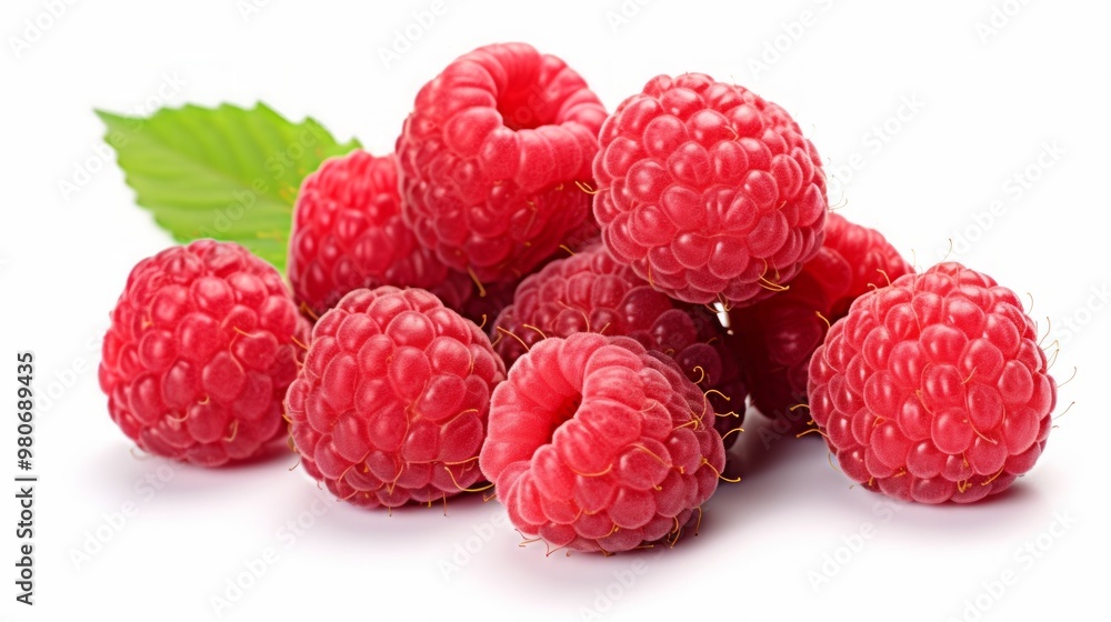fresh and ripe raspberries on light white background close up. Neural network ai generated art fresh and ripe raspberries on light white background close up. Neural network ai generated art