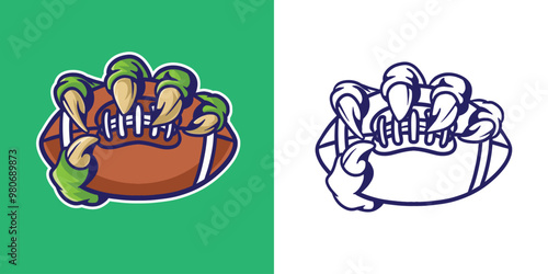 monster claw grab american football good for logo, american football team, sport team, etc