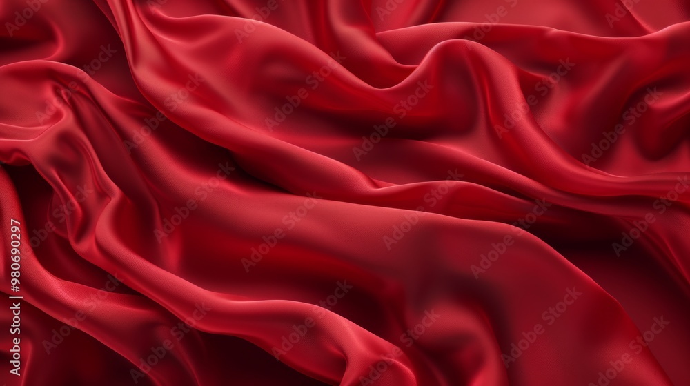 Obraz premium Red Satin Fabric Texture: Smooth, Flowing, and Elegant