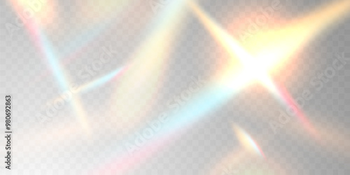 Multicolored light effect and zigzag ribbons falling from above on streamer, tinsel vector