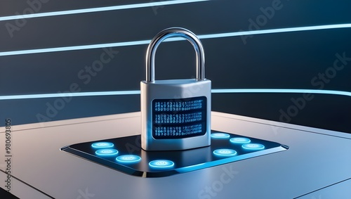 Wallpaper Mural High-tech digital padlock with keypad for secure access, encryption, and modern technology Torontodigital.ca